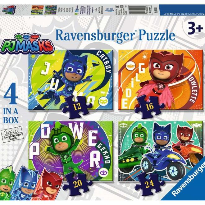 RAVENSBURGER Puzzle Pyžamasky: Do Akce 4v1 (12, 16, 20, 24 dílků)