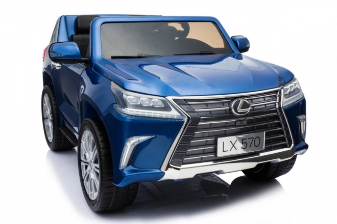 Lexus LX570 Malované auto pro 2 děti Modrá + dálkové ovládání + EVA kola + rádio s LED MP3