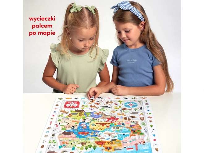 Pozorovací puzzle - Mapa Polska 100 prvků