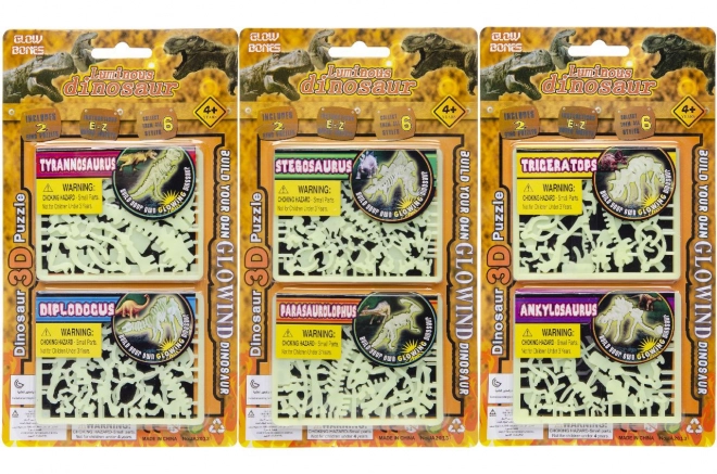 Dinosaurus 3D puzzle zářící ve tmě