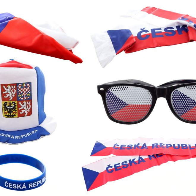 Fandící set Česká republika s kloboukem