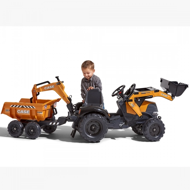 Dětský traktor s rypadlem Case IH a přívěsem