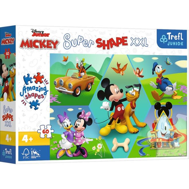Puzzle 60 dílků XXL Super Shape S Mickeym je to vždycky zábava!