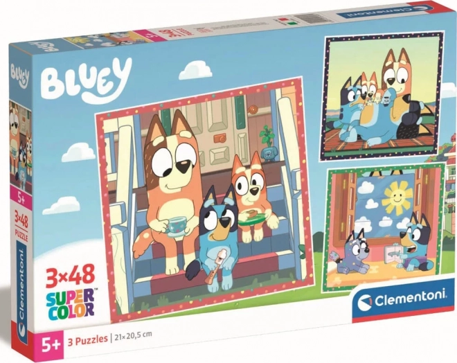 CLEMENTONI Puzzle Bluey 3x48 dílků