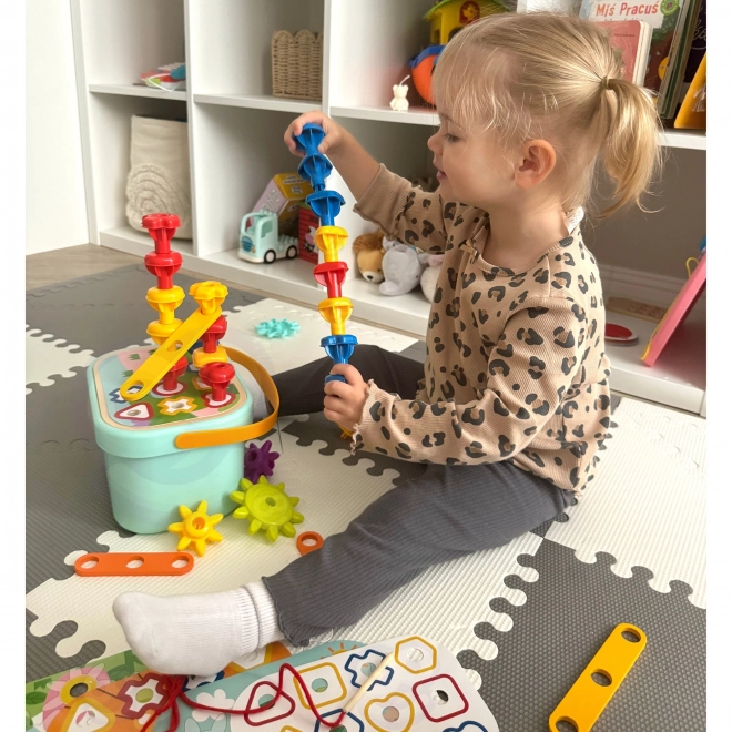 Montessori konstrukční box 12v1 WOOPIE GREEN