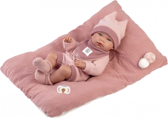 Realistická panenka miminko New Born Holčička s celovinylovým tělem 40 cm