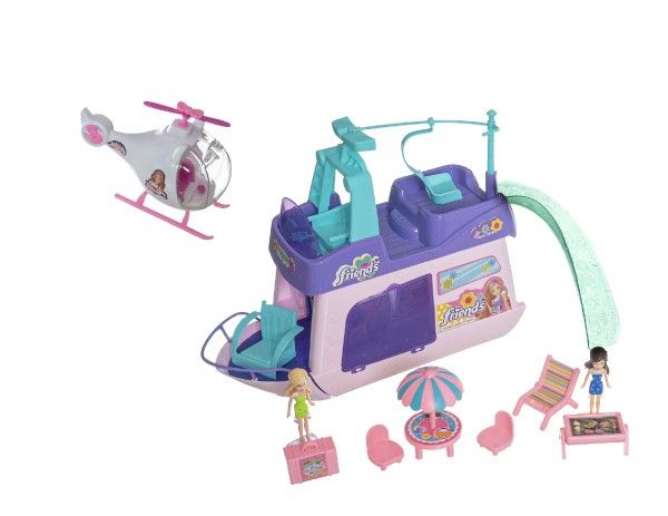 Loď pro panenky s helikoptérou
