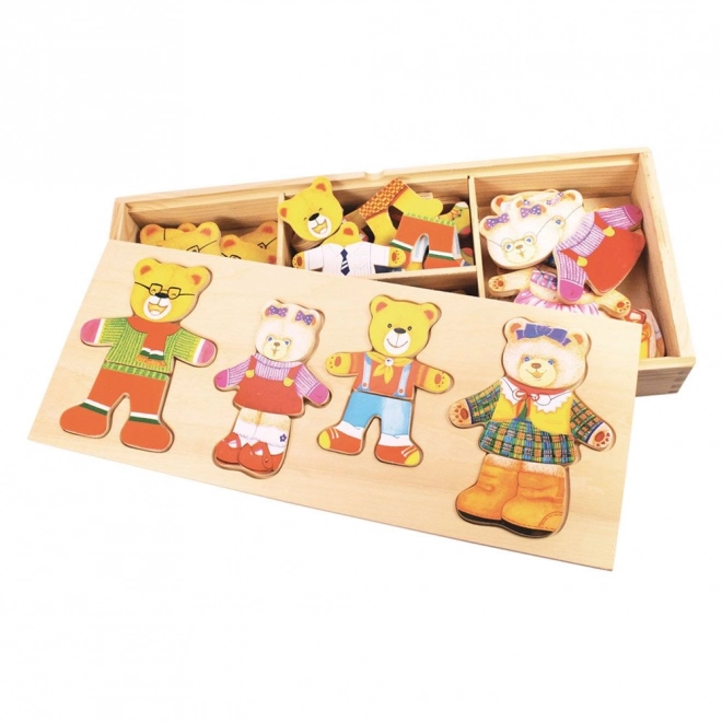 Bigjigs Toys Oblékací puzzle Medvědí rodinka