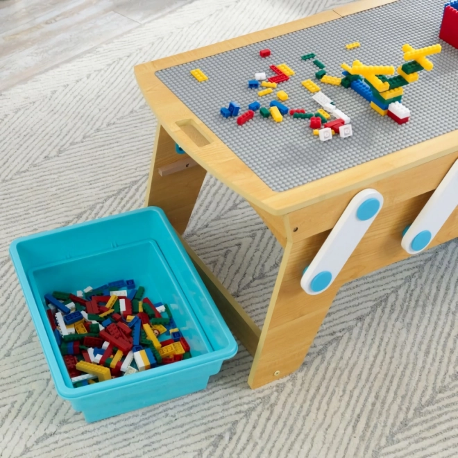 KidKraft Stůl na stavění s boxy a stavebnicí