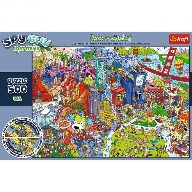 Puzzle 500 dílků Spy Guy Lost Items USA