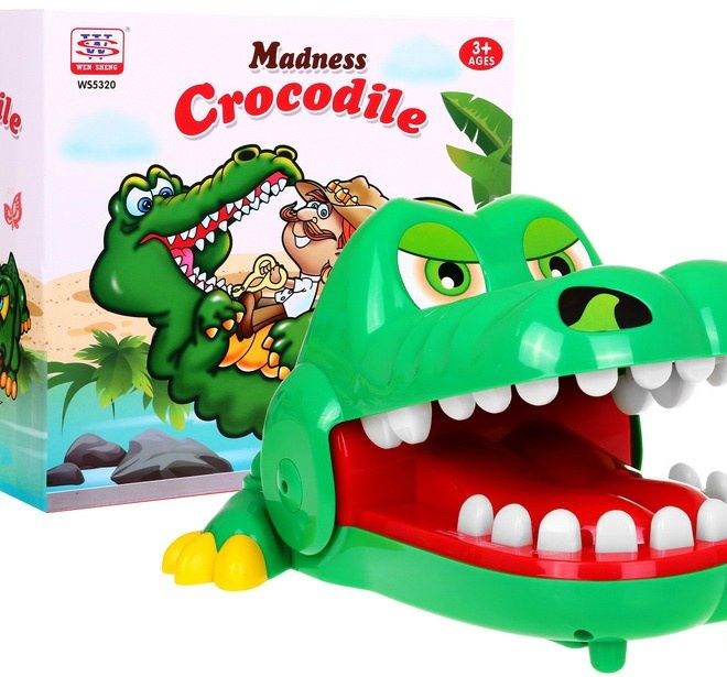 Arkádová hra "Krokodýl u zubaře" pro děti 3+ Interaktivní hračka + 3 herní režimy Bolest zubů Reflexní paměť