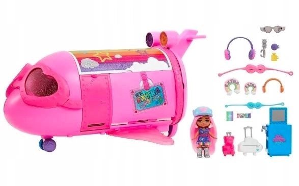 Růžový letoun Barbie Extra Fly Minis s loutkou pilotkou