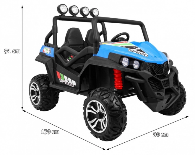 Dětská terénní buggy Grand Lift Modrá + pohon 4x4 + dálkové ovládání + nosič zavazadel + rádio MP3 + LED dioda