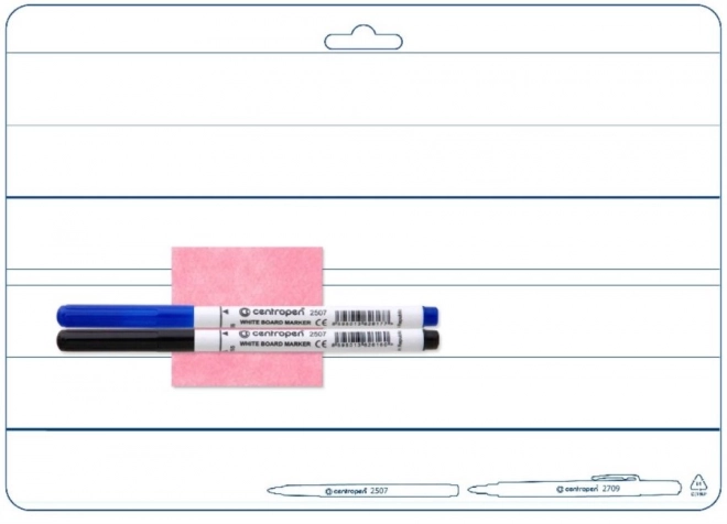 CENTROPEN Stíratelná tabulka A4 (oboustranná) + 2 fixy