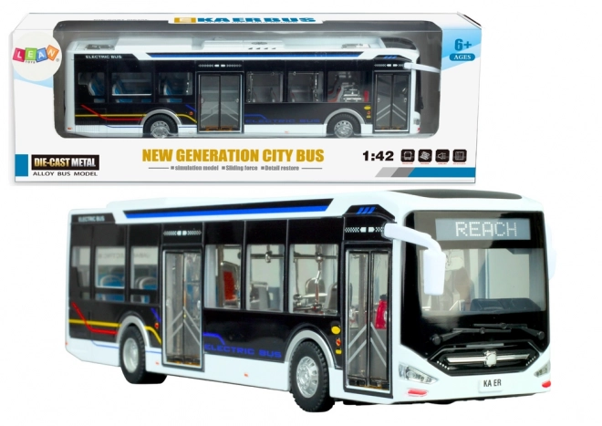 Elektrický městský autobus 1:42 Kovová světla bílá