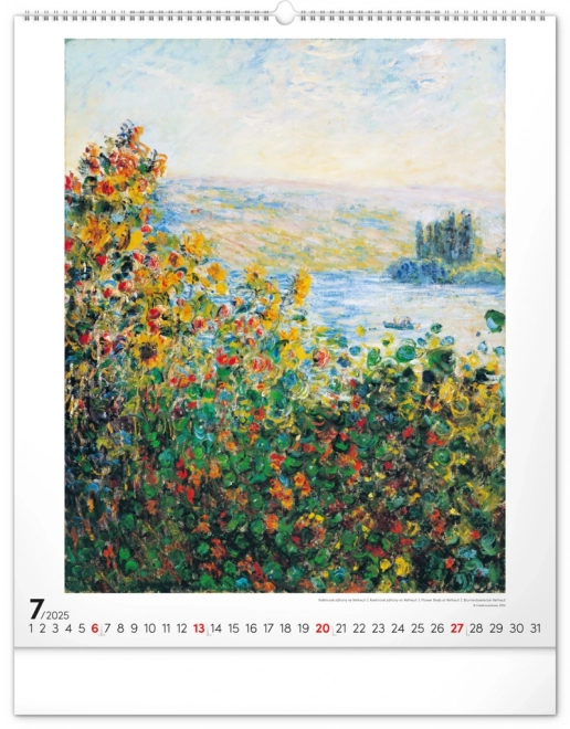 Nástěnný kalendář Claude Monet 2025, 48 × 56 cm