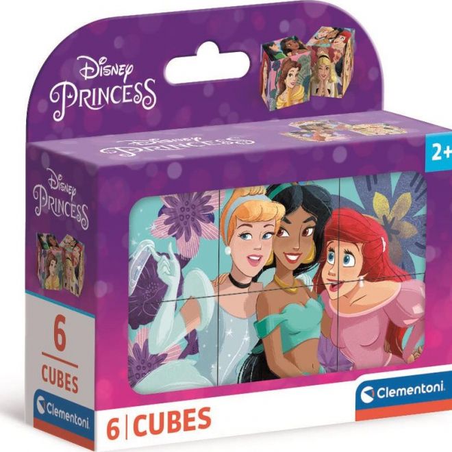 CLEMENTONI Obrázkové kostky Disney princezny, 6 kostek