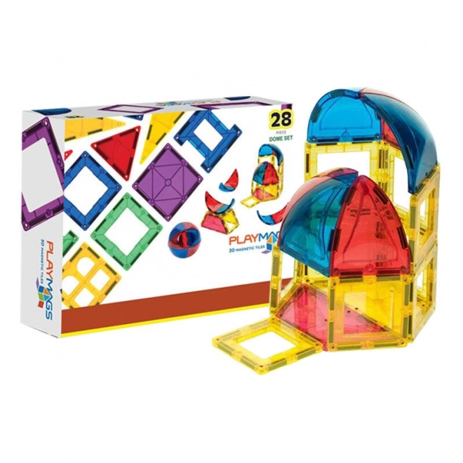 Magnetické dlaždice 3D Dome Playmags 164 - sada 28 ks