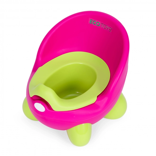 Dětský nočník s ergonomickou opěrkou ECOTOYS růžovo-zelený