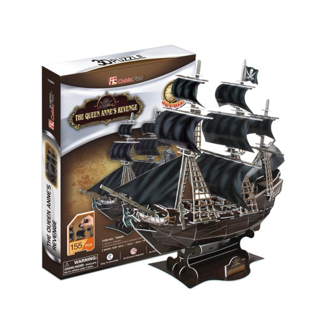 Cubicfun 3D puzzle Pirátská loď Queen Anne's Revenge 155 dílků