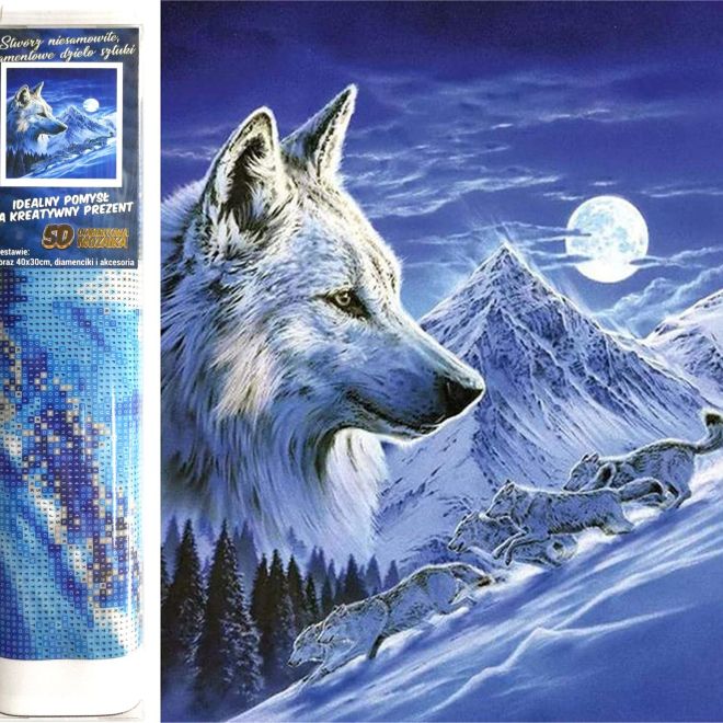 Sada na diamantové malování - lovící smečka vlků