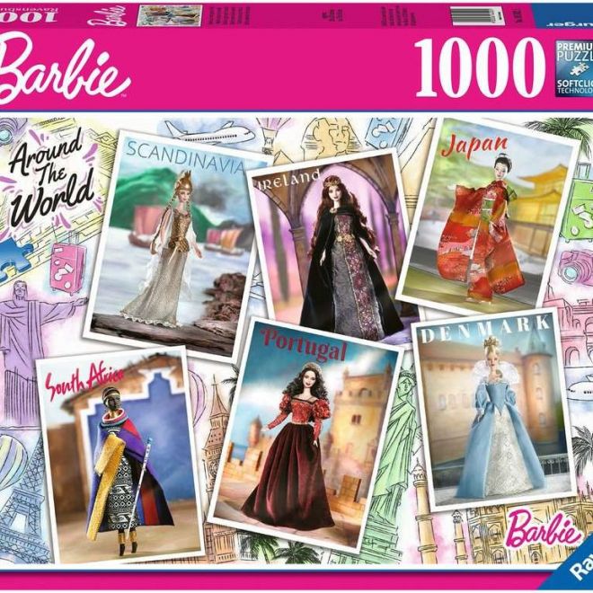 RAVENSBURGER Puzzle Barbie: Kolem světa 1000 dílků