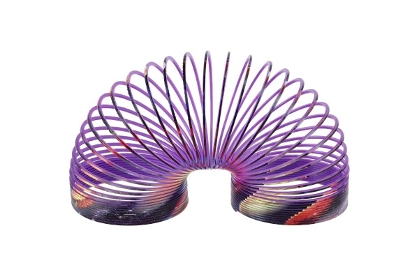 Spirála/pružina vesmír plast průměr 6,5cm 2 barvy