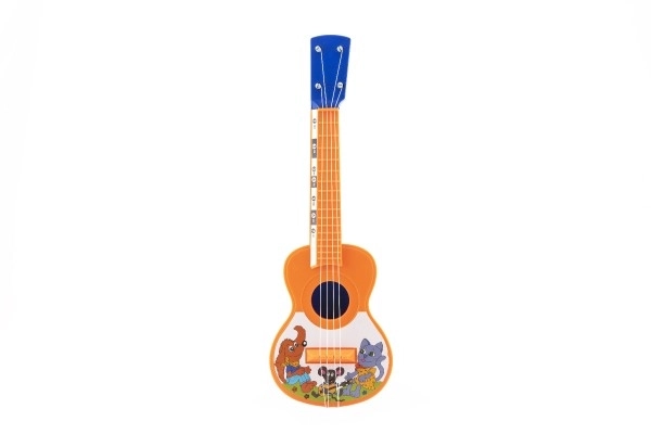 Ukulele/kytara plast 40cm s trsátkem Zvířátka a jejich kapela 2 barvy na kartě