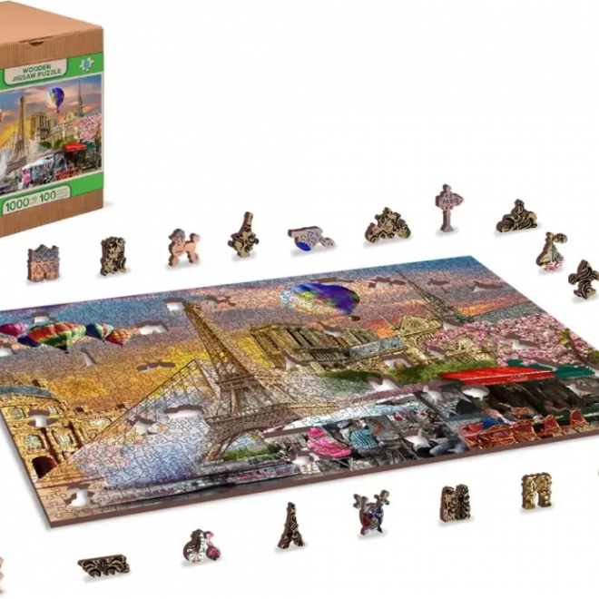 WOODEN CITY Dřevěné puzzle Jaro v Paříži 2v1, 1010 dílků EKO