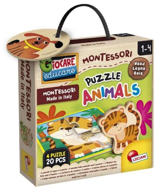 Montessori Dřevěné puzzle se zvířaty