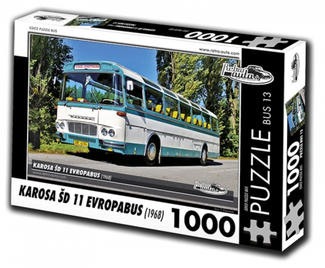 RETRO-AUTA Puzzle BUS č.13 KAROSA ŠD 11 Evropabus (1968) 1000 dílků