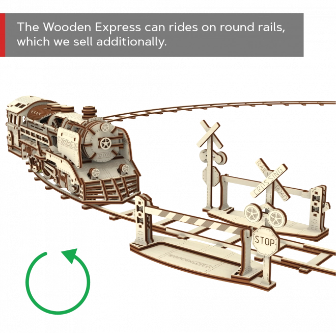 WOODEN CITY 3D puzzle Express s kolejemi 400 dílů