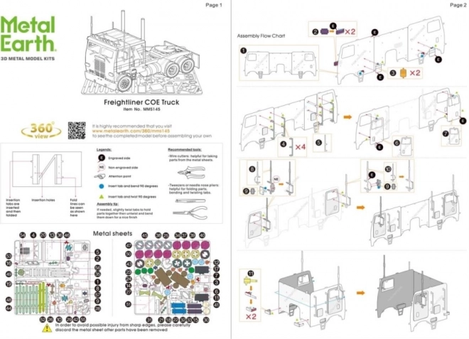 METAL EARTH 3D puzzle Freightliner COE Truck