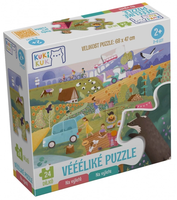 KukiKuk 80052 Véééliké puzzle Na výletě