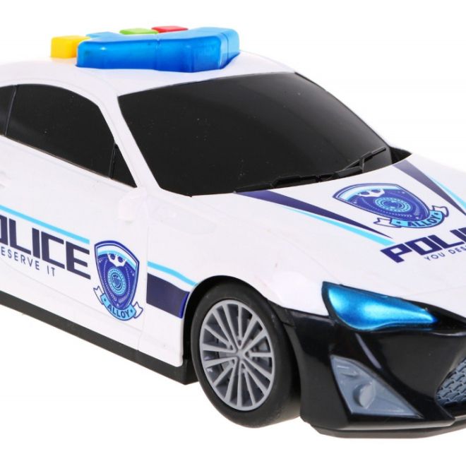 Policejní rádiové auto 2v1 pro děti 3+ Úložný prostor + 3 auta + zvuky Světla
