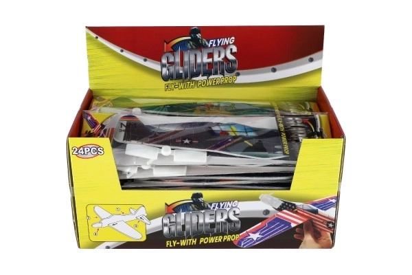 Letadlo házecí pěnové 31cm mix druhů v sáčku 24ks v boxu