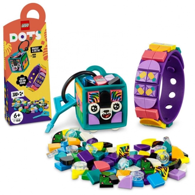 LEGO Dots 41945 Neonový tygr – náramek & ozdoba na tašku