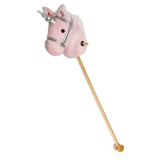Hobby Horse jednorožec na tyčí růžová 100cm