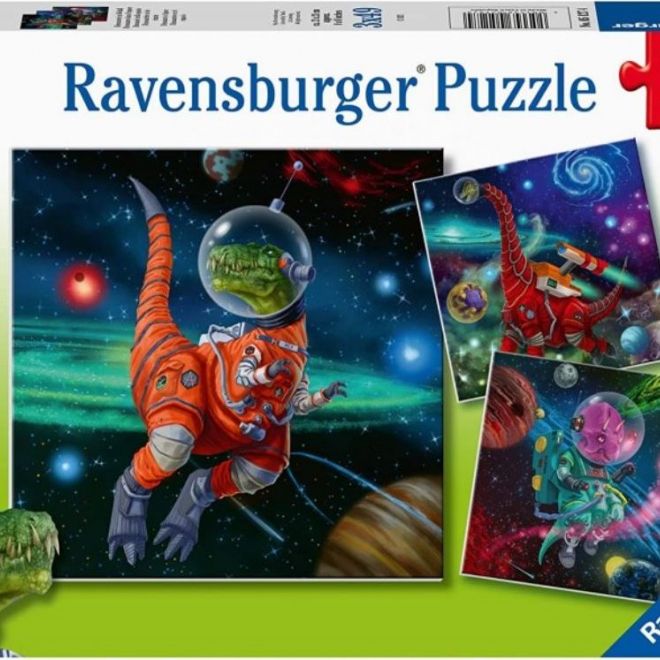 RAVENSBURGER Puzzle Dinosauři ve vesmíru 3x49 dílků