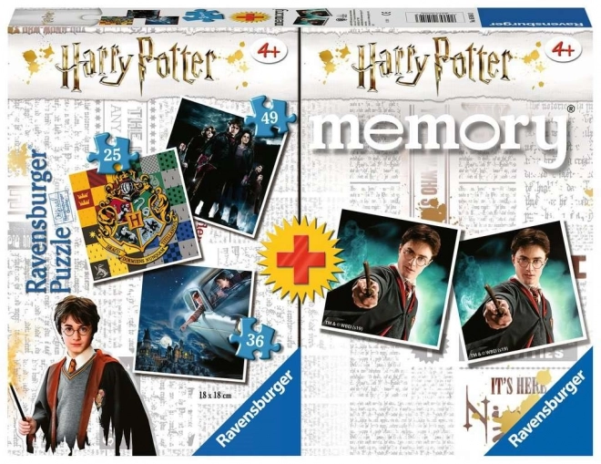 RAVENSBURGER Puzzle Harry Potter 3v1 (25,36,49 dílků) + pexeso