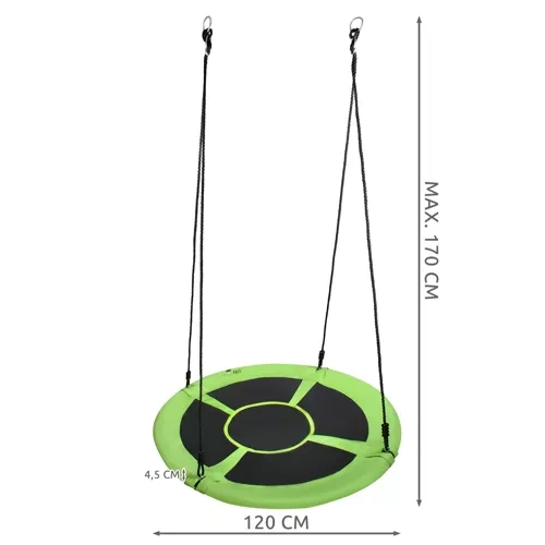 Houpačka Čapí hnízdo 100cm zeleno-černá 23514