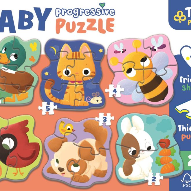 Baby puzzle se zvířátky 2 - 6 dílků