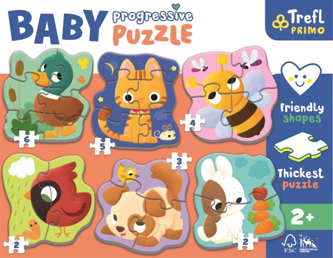 Baby puzzle se zvířátky 2 - 6 dílků