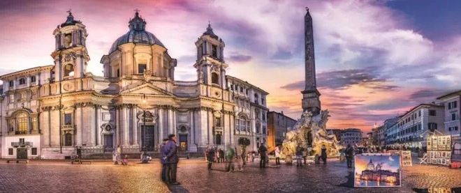 Panoramatické puzzle Piazza Navona, Řím 500 ks