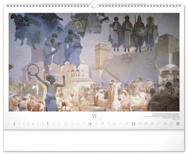 Nástěnný kalendář Slovanská epopej – Alfons Mucha 2024, 48 × 33 cm