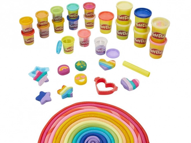 Play-Doh sada třpytivé modelíny Hasbro s 21 barvami a formičkami