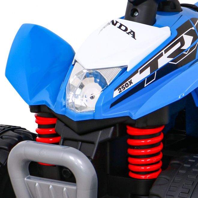 Čtyřkolka Honda 250X TRX s baterií Modrá + klakson + LED + eko kůže