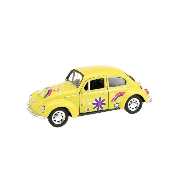 Auto Welly Volkswagen Beetle kov/plast 12cm 4 barvy na zpětné natažení 12ks v boxu