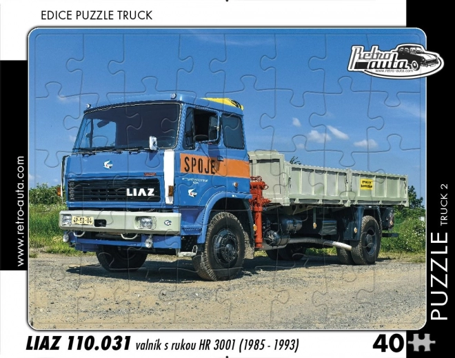 Retro puzzle nákladní auto Liaz 110.031 valník s rukou