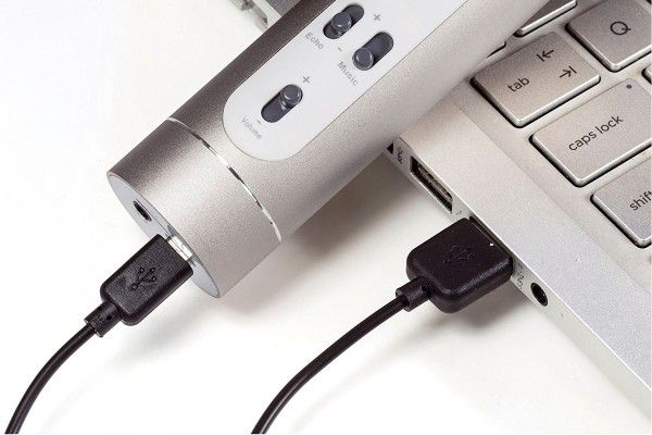 Mikrofon karaoke Bluetooth na baterie s USB kabelem v krabici 10x28x8,5cm – Černý